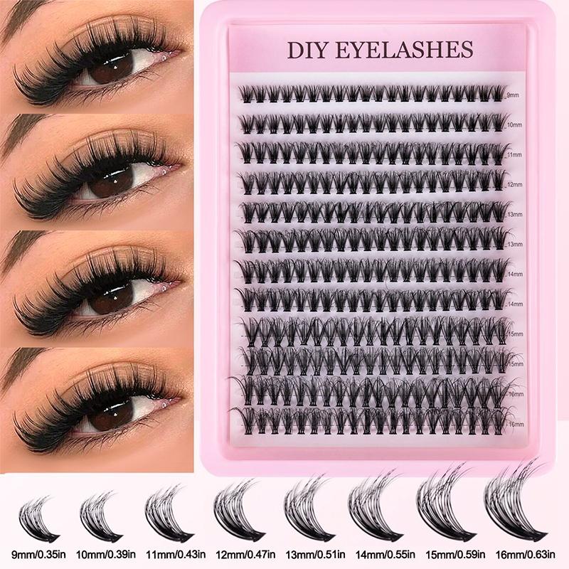Lashes Eyelash Extension - Natural Cluster Feathe-r Lash Kit DIY