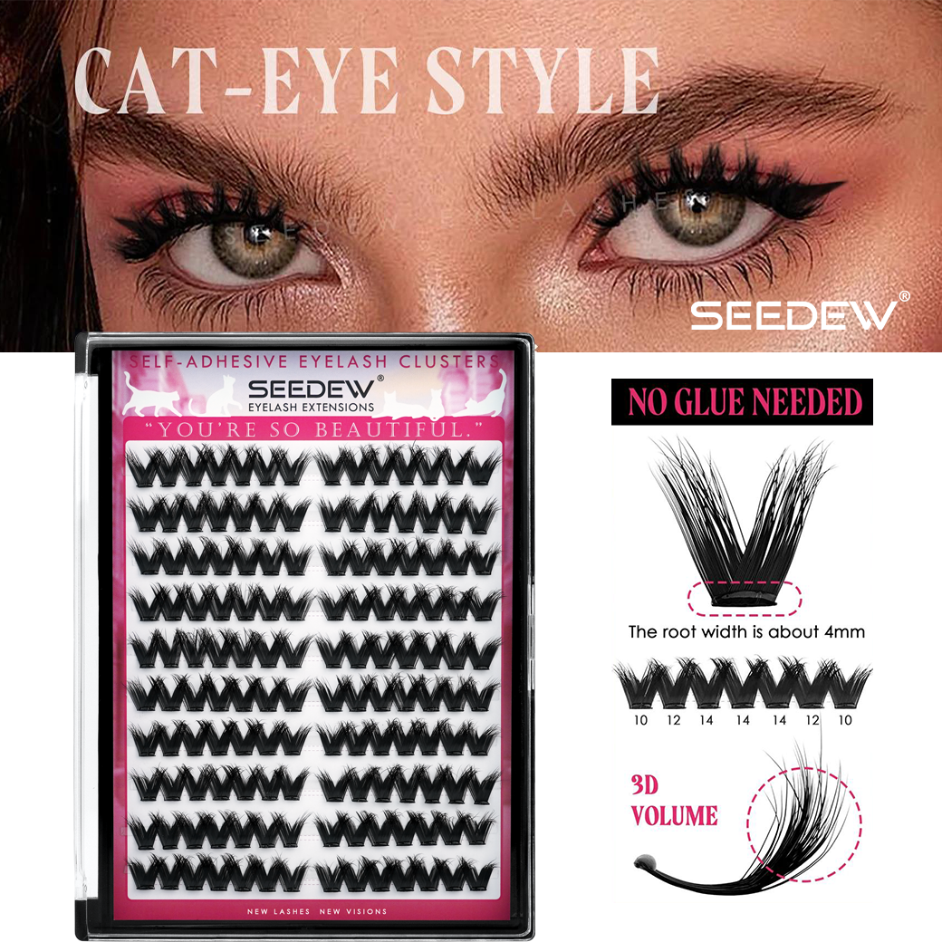 Lashes Eyelash Extension - SEEDEW 3D V-shaped Thick False Eyelashes