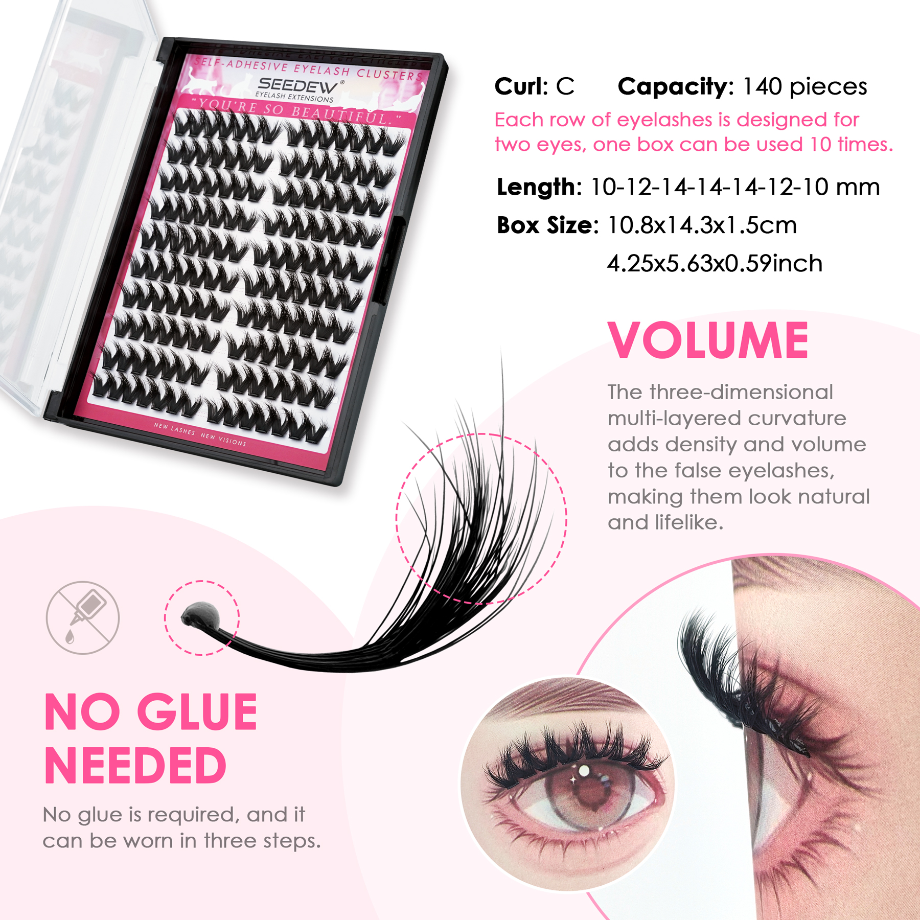 SEEDEW 3D V-shaped Thick False - Lashes Eyelash Extension avaliação e preço