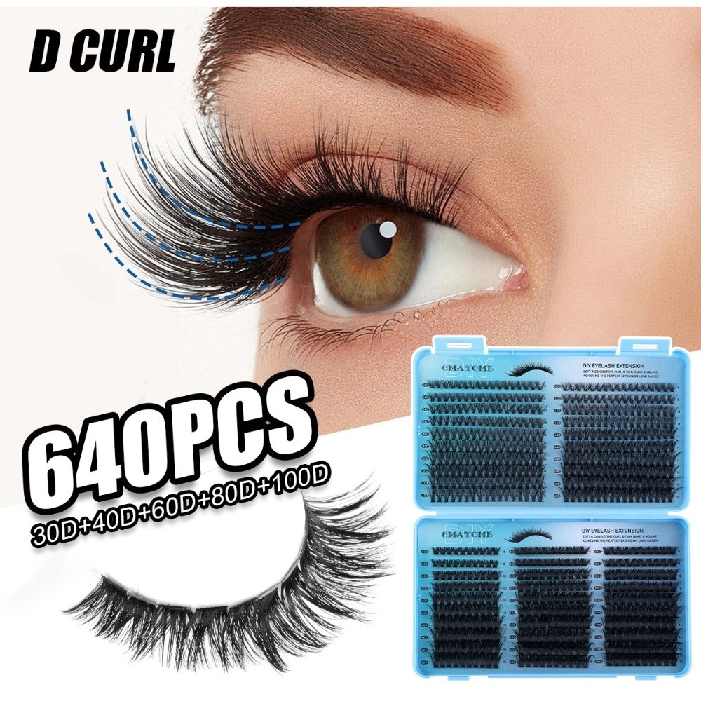 640Pcs 8-16mm Length False Eye - Eyelash Extension Volume Lashes avaliação e preço
