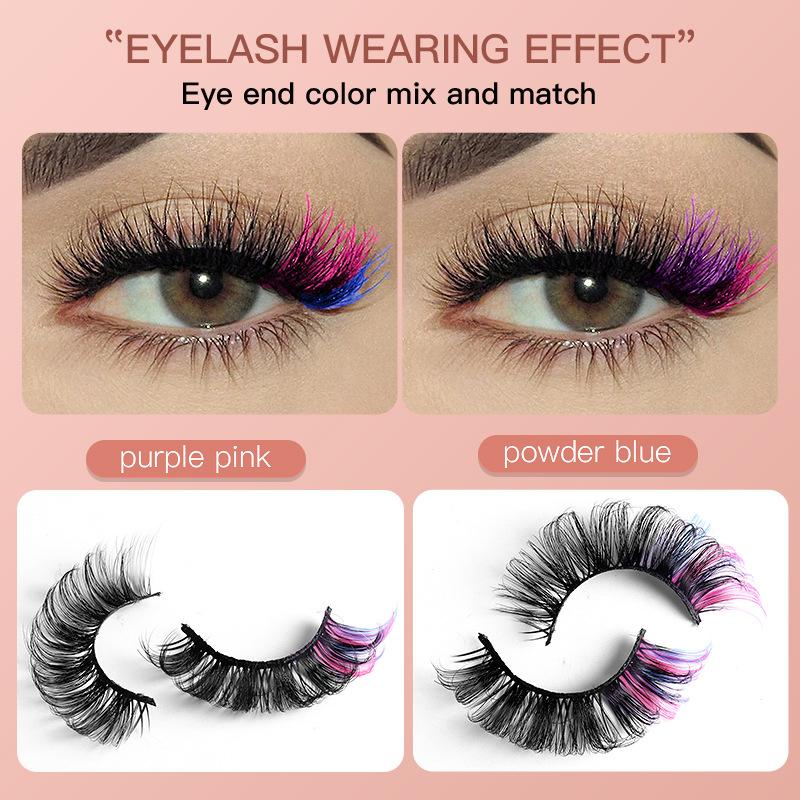 7 Pairs Colorful False Eyelash - Lashes Eyelash Extension avaliação e preço